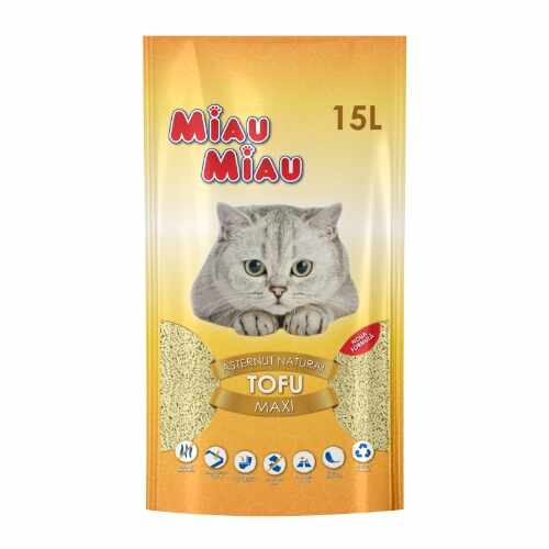 Nisip Pisici MIAU MIAU Tofu Maxi 15L