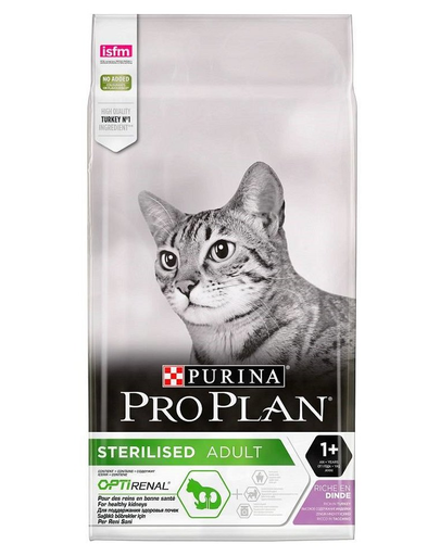 PURINA Pro Plan Cat Sterilised Optirenal Turkey 1.5kg Hrana uscata pisici sterilizate, cu curcan