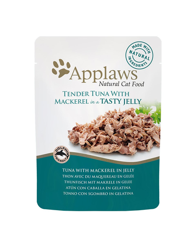 APPLAWS Cat Pouch Jelly 16x70g Tuna Fillet with Mackerel