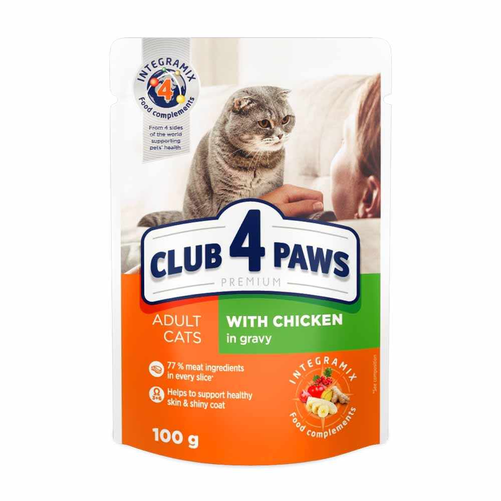 Club 4 Paws Premium Plic Pisica Adult - Pui (in sos) 100g