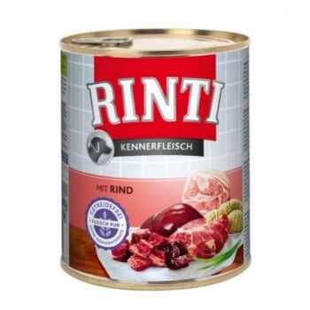 RINTI, XS-XL, Vită, conservă hrană umedă fără cereale câini, (în suc propriu), 800g