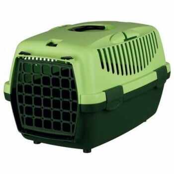 TRIXIE Capri 1, cușcă transport câini și pisici, XS-S(max. 6kg), plastic, deschidere frontală, verde, 32 x 31 x 48 cm