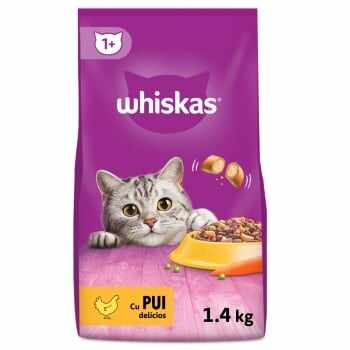 WHISKAS Adult, Pui, hrană uscată pisici, 1.4kg