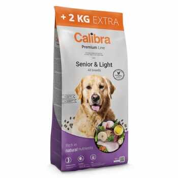 CALIBRA Premium Line Senior & Light, Pui, hrană uscată câini senior, 12+2kg