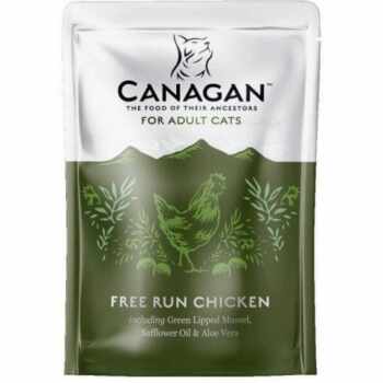 CANAGAN, Pui, plic hrană umedă fără cereale pisici, (în supă), 85g