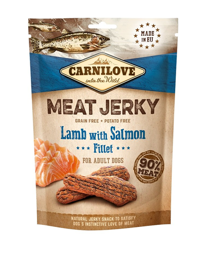 CARNILOVE Jerky Lamb with Salmon fillet 100g Recompense caini, cu miel si somon