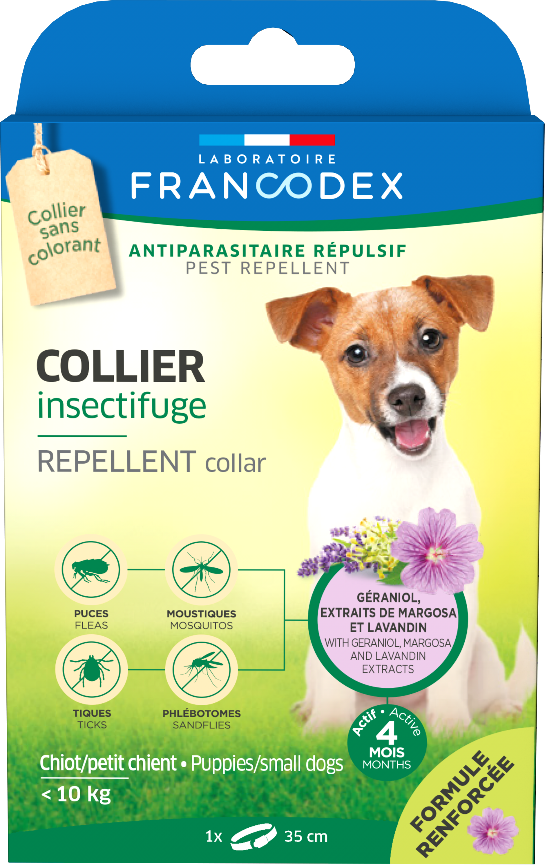 Francodex, Zgarda Antiparazitara Geraniol Dog Mini, <10 kg