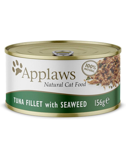 APPLAWS Cat Conserve hrana pisici, ton cu alge marine 24x156 g