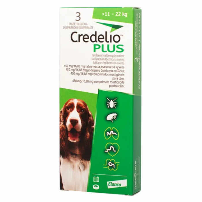 Credelio Plus 450 16.88 mg caini (11-22 kg) - 3 tablete
