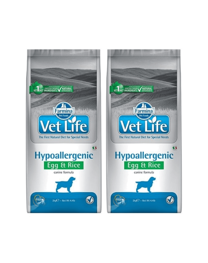 FARMINA Vet Life Dog Hypoallergenic Egg&Rice 2x12 kg dieta pentru caini cu alergii