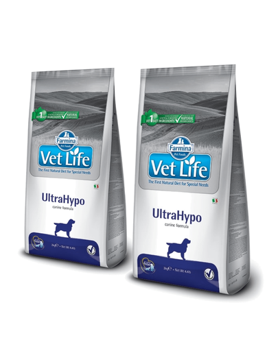 FARMINA Vet Life Ultrahypo Dog 12 kg x 2 dieta caini cu alergii alimentare, diaree recurenta sau dermatita idiopatica