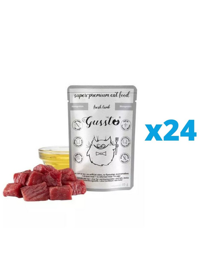 GUSSTO Cat Fresh Lamb 24x85 g hrana umeda pisici, cu miel