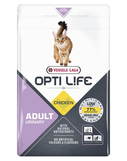 VERSELE-LAGA Opti Life Cat Adult Urinary Chicken 2.5 kg hrana pisici pentru protectia tractului urinar, cu pui