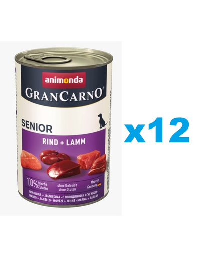 ANIMONDA Grancarno Senior Hrana umeda cu miel si vitel pentru caini senior 12 x 800 g