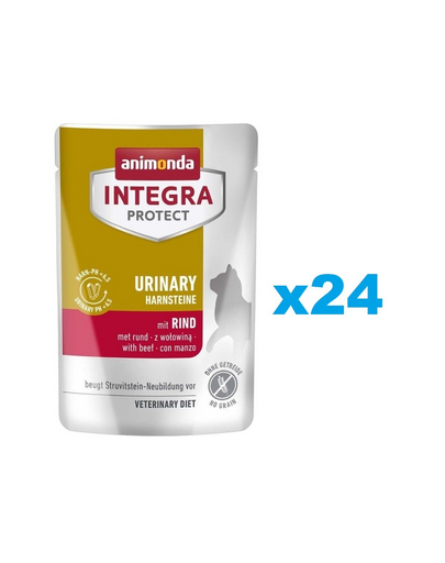 ANIMONDA Integra Protect Urinary Struvit with Beef 24x85 g cu vita, hrana dietetica pisici