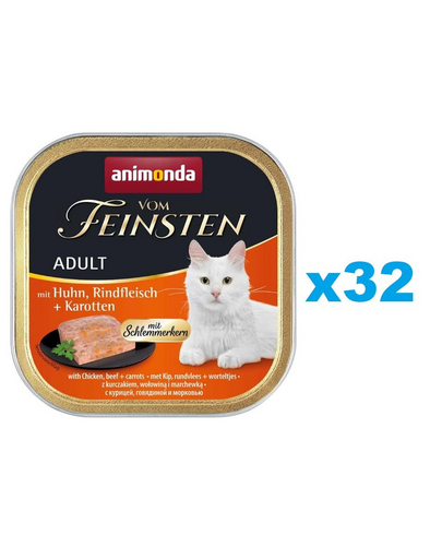 ANIMONDA Vom Feinsten 32x100 g pate pisici, cu pui, vita, morcovi