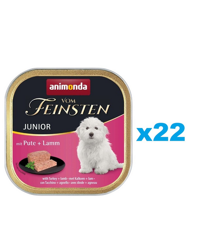 ANIMONDA Vom Feinsten Junior with Turkey&Lamb 22x150 g hrana umeda pate caini juniori, curcan si miel