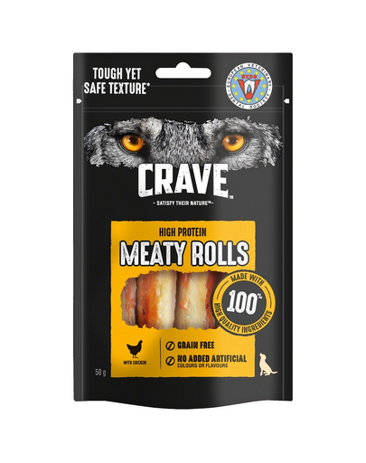 CRAVE Meaty Rolls cu pui 8x50g Recompensa proteica fara cereale pentru caini adulti