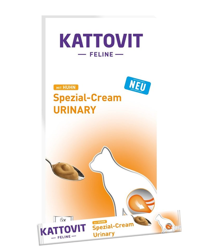 KATTOVIT Urinary Cream 6x15g Pasta cu pui pentru pisici cu probleme ale tractului urinar
