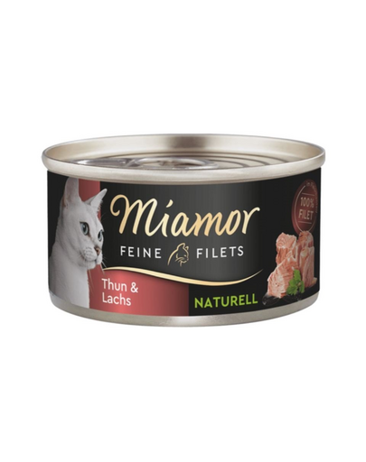 MIAMOR Feine Filets Naturell Tuna&Salmon 80g ton si somon in sos propriu, hrana pisica