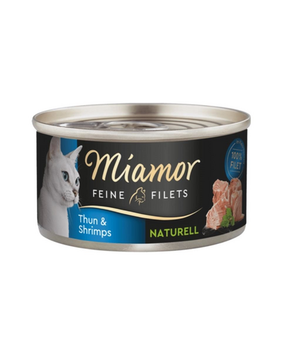 MIAMOR Feine Filets Naturell Tuna&Shrimps 80g ton si creveti in sos propriu, hrana pisica