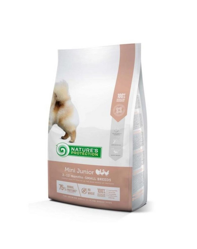 NATURES PROTECTION Mini Junior Poultry Small Breed Dog 2 kg Hrana catei talie mica, cu pasare