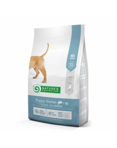 NATURES PROTECTION Puppy Starter Salmon with Krill All Breed Dog 2 kg Hrana pentru catei, cu somon si krill