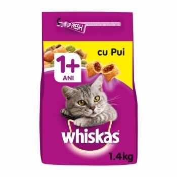 WHISKAS Adult, Pui, hrană uscată pisici, 1.4kg