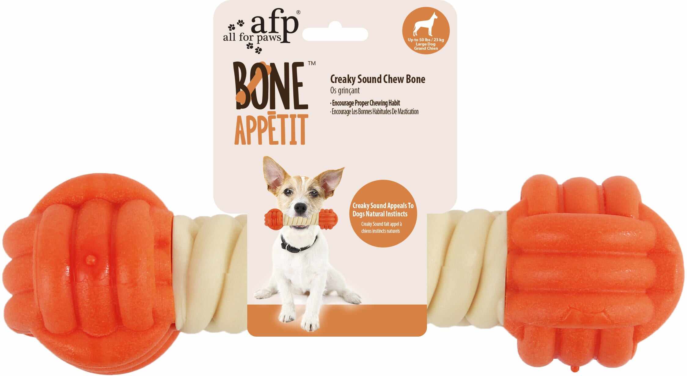 ALL FOR PAWS Bone Appetit Jucărie pentru câini Os, din TPR pentru ros