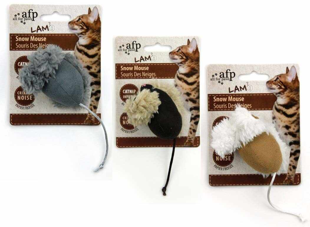 ALL FOR PAWS Lamb Jucărie cu iarba pisicii Şoricel înzăpezit, diverse culori