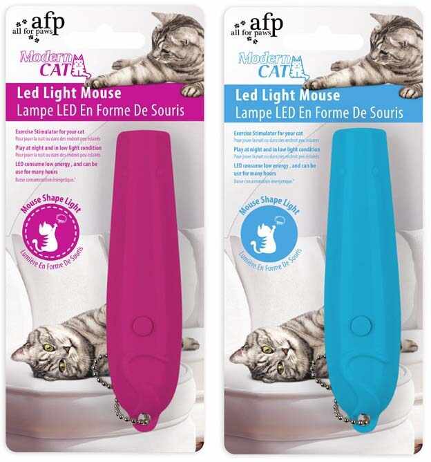 ALL FOR PAWS Modern Cat Jucărie LED pentru pisici cu şoarece luminos, 12x3x2cm