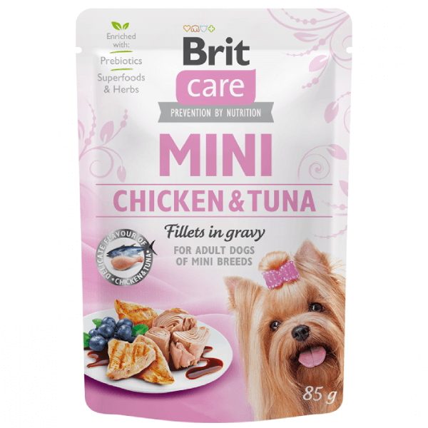 Hrana umeda pentru caini Brit Care Mini Pui&Ton File in sos 85g
