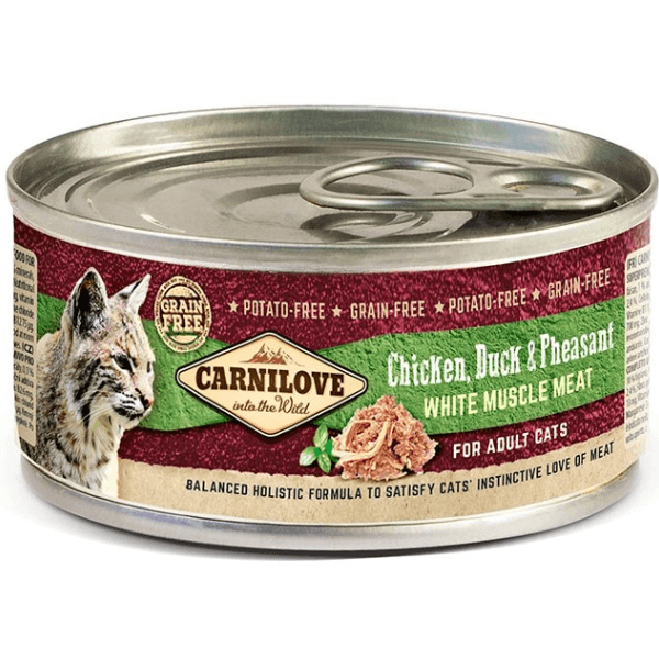 Hrana umeda pentru pisici Carnilove Cat Pui, Rata&Fazan 100g