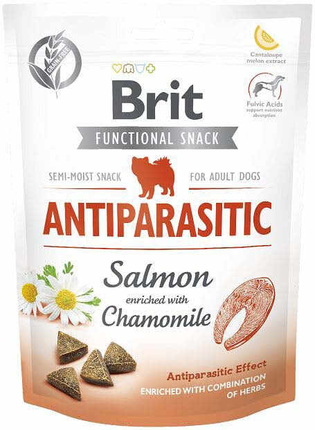 BRIT Functional Snack Antiparasitic, recompensă pentru câini, cu Somon 150g