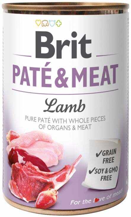BRIT PATE & MEAT Conservă cu bucăţi de carne şi pate, cu Miel 400g