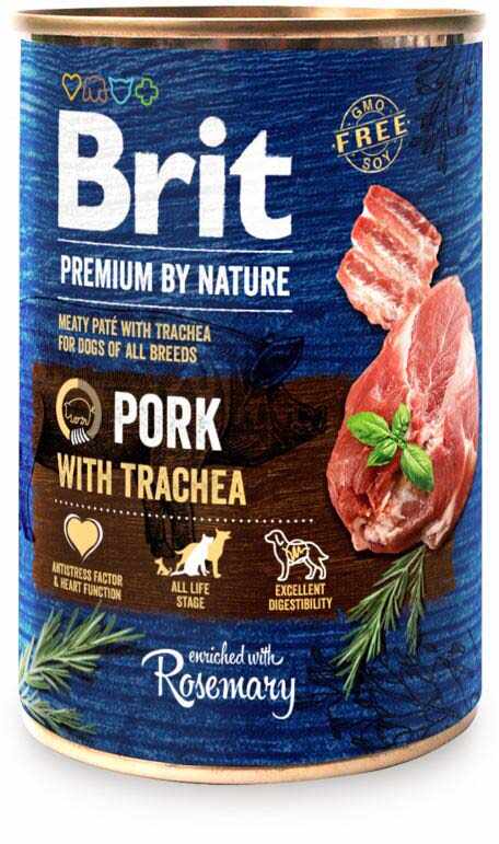 BRIT Premium by Nature Conservă pentru câini, Porc cu trahee