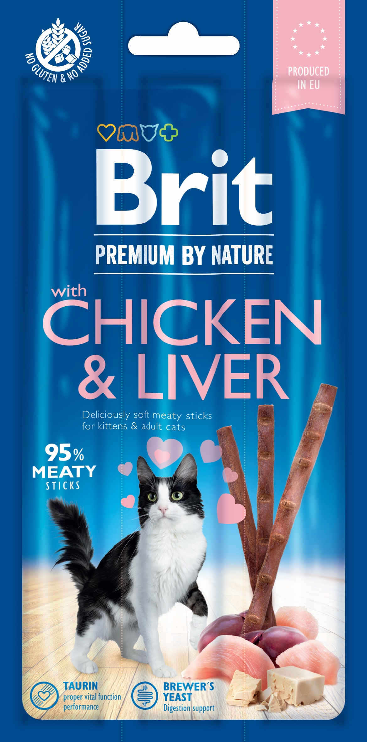 BRIT Premium by Nature Sticks, recompense pentru pisici, Pui/Ficat 3buc, 15g