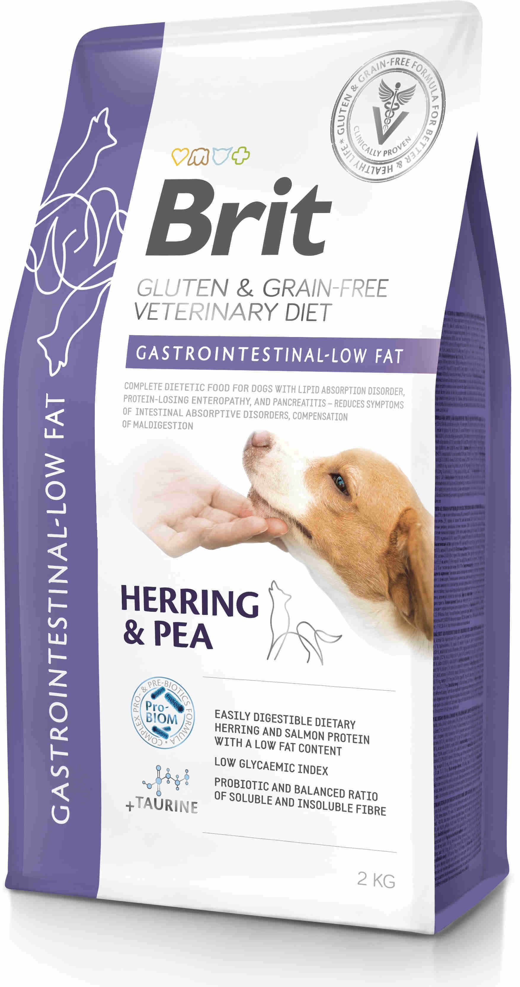 BRIT VD Gastrointestinal Low fat câini, reducerea tulburărilor intestinale