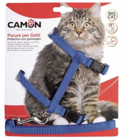CAMON Ham şi lesă pentru pisici de Talie Mare 13mm/120cm, diverse culori