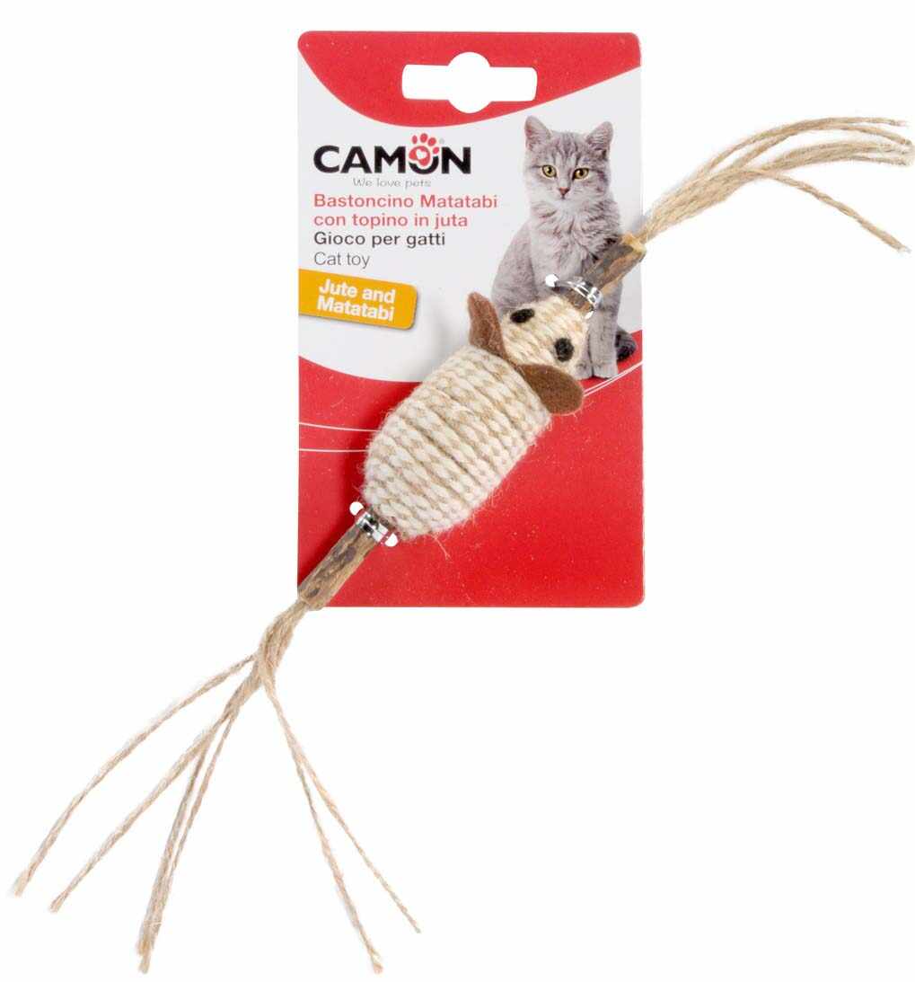 CAMON Jucărie pentru pisici Şoarece, cu Silver Vine şi iută, 30cm