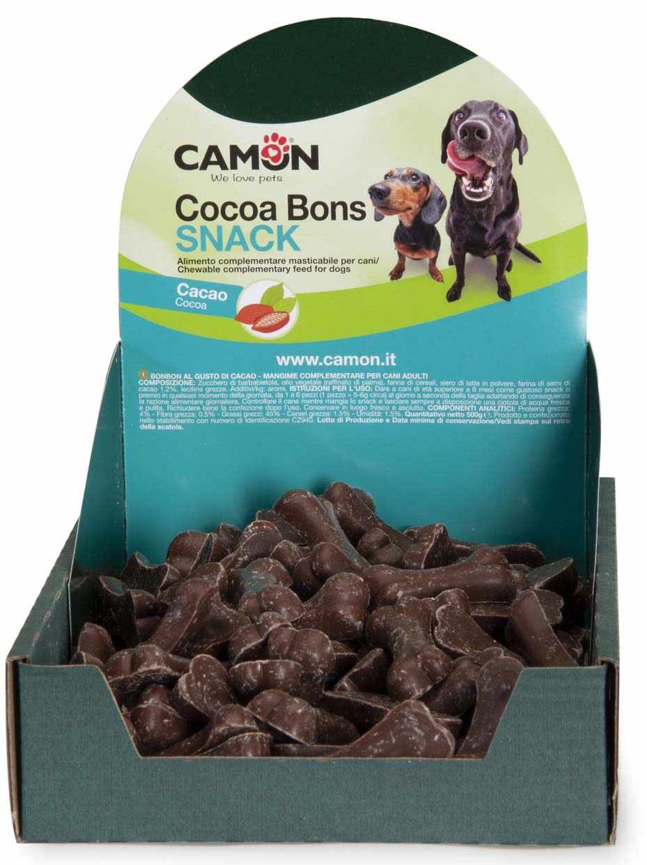 CAMON Recompense pentru câini, în formă de oase, cu cacao, 5g