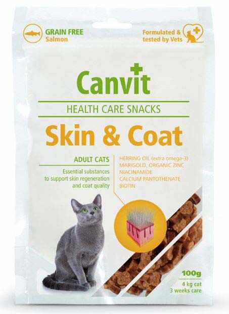 CANVIT Skin & Coat Delicatesă pentru pisici, fără cereale cu Somon, 100g