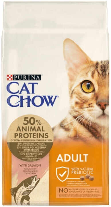 CAT CHOW Hrană uscată pentru pisici Adulte, cu Somon 15kg