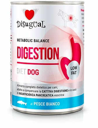 DISUGUAL Digestion Low Fat conservă pentru câini, cu carne de peşte alb 400g