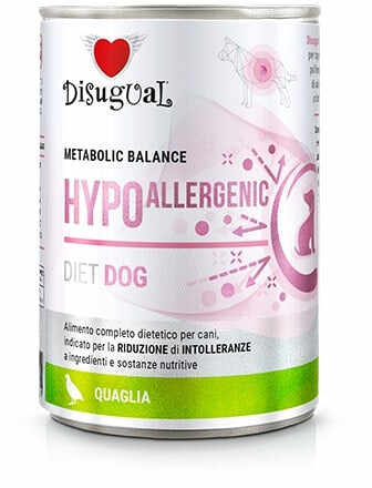 DISUGUAL Hypoallergenic conservă pentru câini, cu carne de prepeliţă 400g