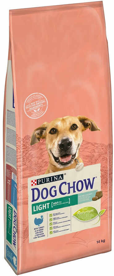 DOG CHOW Hrană uscată pt câini Adult LIGHT, cu Curcan şi Orez