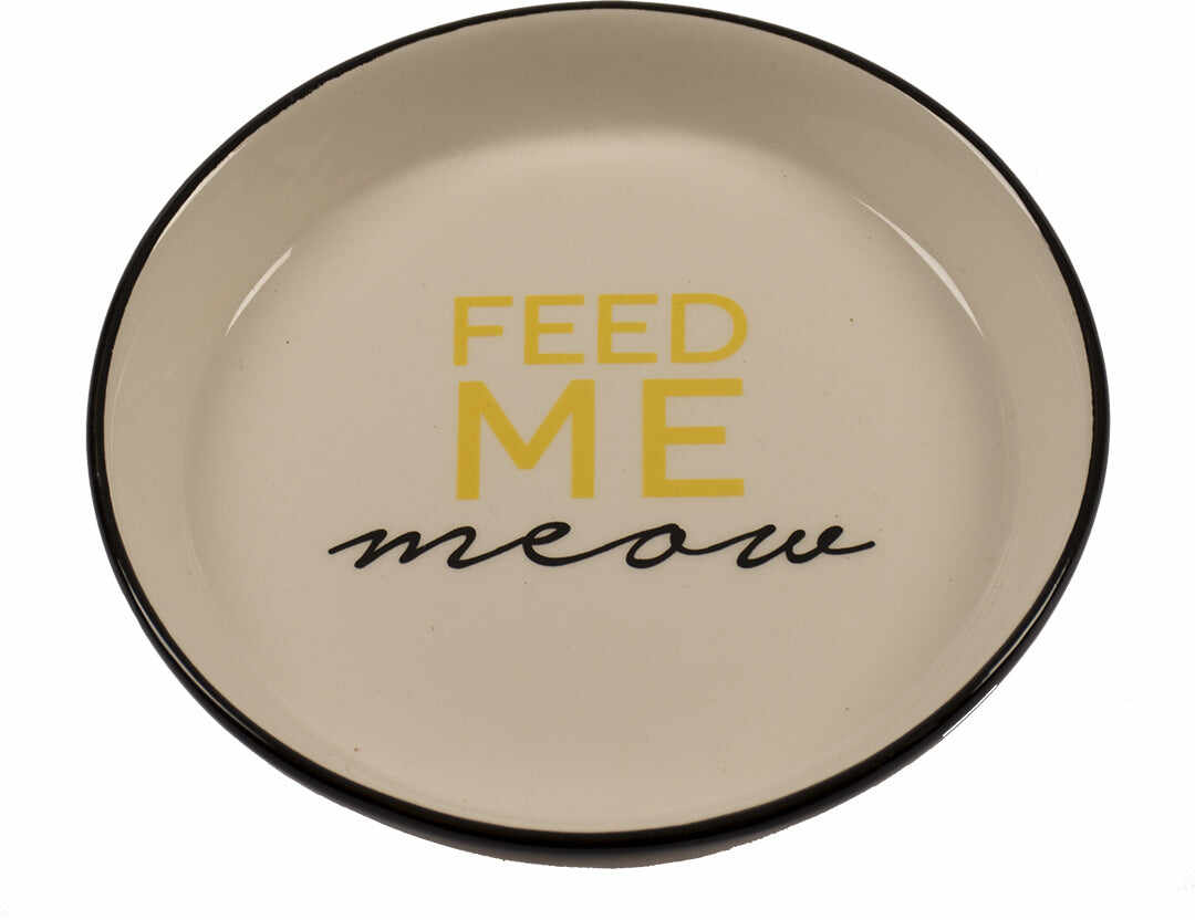DUVO+ Bol pentru pisici, Feed me Meow, 15,5 cm, 360 ml