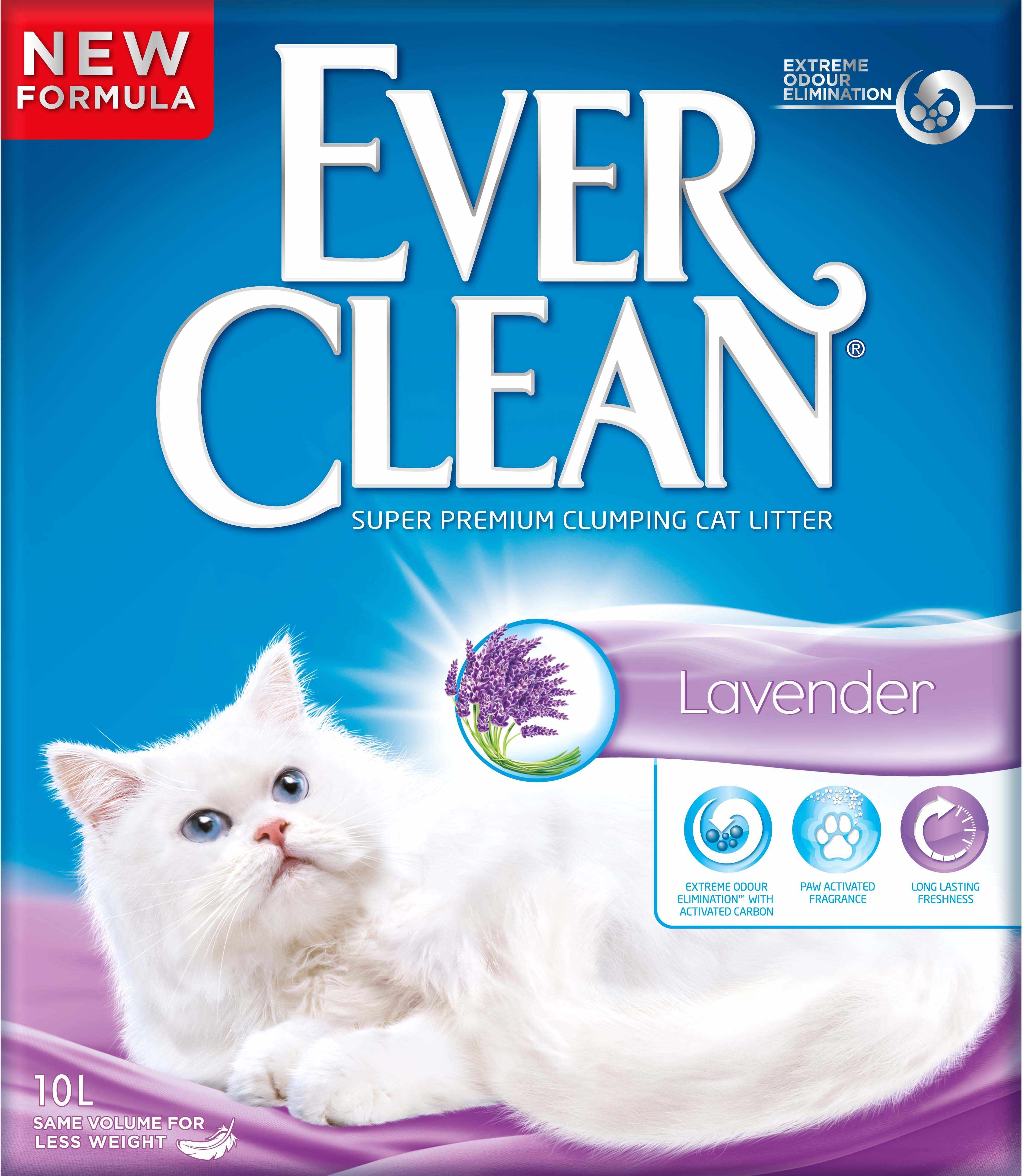 EVER CLEAN Lavanda Nisip pentru pisici cu aromă de lavandă 10L