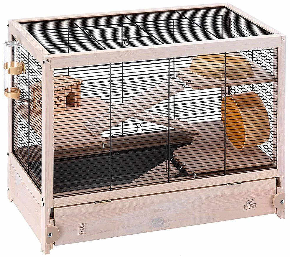 FERPLAST Cuşcă pentru hamsteri, Neagră, 60x34x49 cm