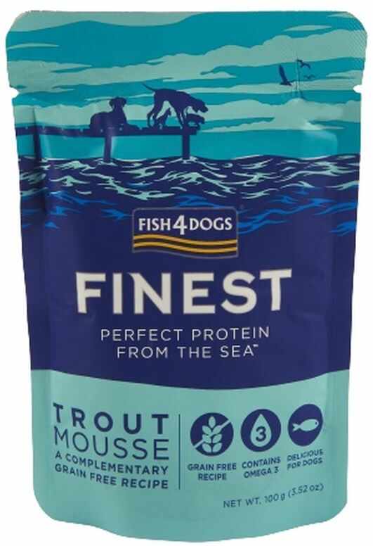 FISH4DOGS Finest Plic pentru câini, mousse cu Păstrăv 100g